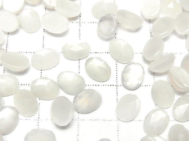 [Video] High Quality White Moonstone AAA Oval Rose Cut 8x6mm 5pcs