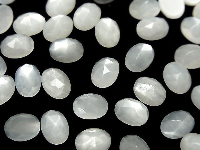 [Video] High Quality White Moonstone AAA Oval Rose Cut 8x6mm 5pcs
