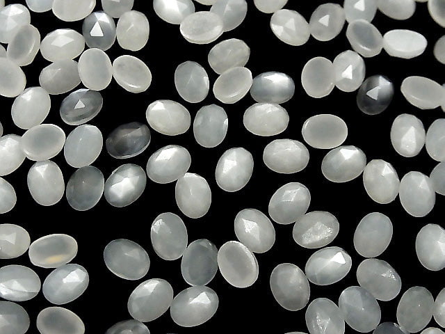 [Video] High Quality White Moonstone AAA Oval Rose Cut 8x6mm 5pcs