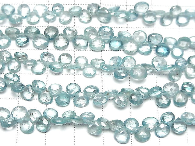 [Video] High Quality Natural Blue Zircon AAA Chestnut Faceted Briolette half or 1strand beads (aprx.7inch / 18cm)