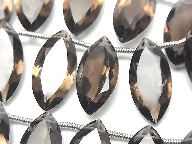 [Video] High Quality Smoky Quartz AAA Marquise Faceted 20x10x5mm half or 1strand (8pcs )