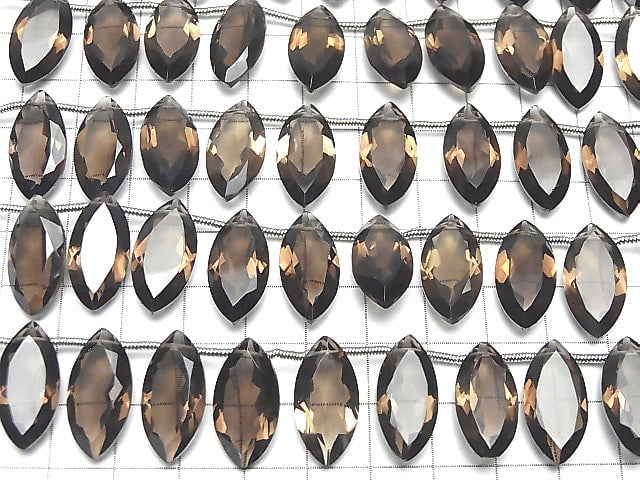 [Video] High Quality Smoky Quartz AAA Marquise Faceted 20x10x5mm half or 1strand (8pcs )