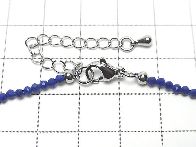 [Video] High Quality! Lapislazuli AAA Faceted Round 2mm Necklace