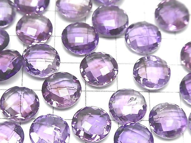 [Video] High Quality Amethyst AAA Undrilled Faceted Coin 12x12x6mm 3pcs $8.79!