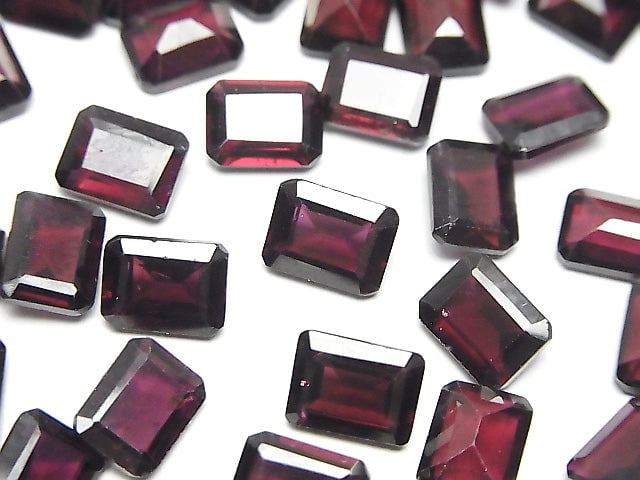 [Video]High Quality Mozambique Garnet AAA Loose stone Rectangle Faceted 8x6mm 4pcs