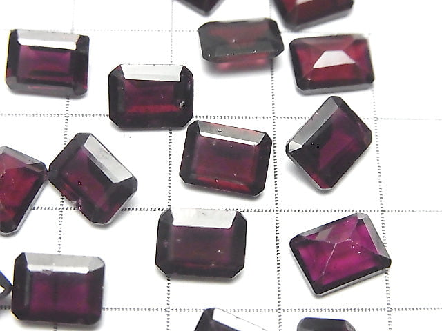 [Video]High Quality Mozambique Garnet AAA Loose stone Rectangle Faceted 8x6mm 4pcs