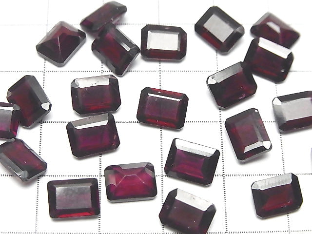 [Video]High Quality Mozambique Garnet AAA Loose stone Rectangle Faceted 8x6mm 4pcs