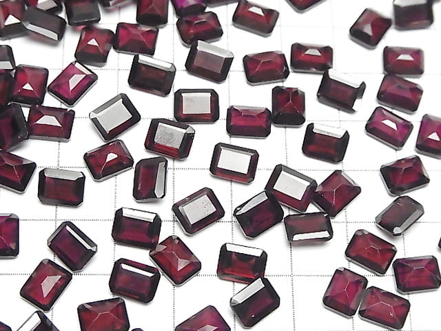 [Video]High Quality Mozambique Garnet AAA Loose stone Rectangle Faceted 8x6mm 4pcs