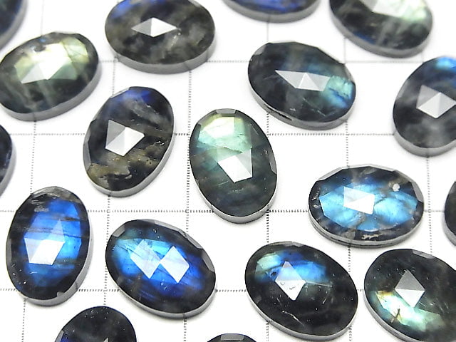 [Video] Onyx xLabradorite x Crystal AAA- Oval Rose Cut 14x10mm 1pc