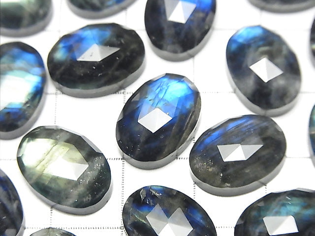 [Video] Onyx xLabradorite x Crystal AAA- Oval Rose Cut 14x10mm 1pc