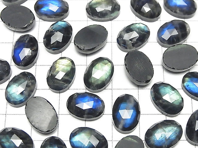 [Video] Onyx xLabradorite x Crystal AAA- Oval Rose Cut 14x10mm 1pc