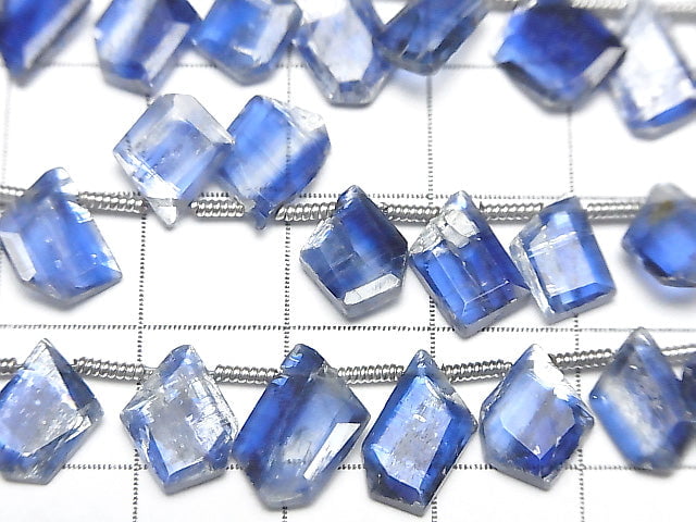 [Video] Kyanite AA++ Rough Slice Faceted 1-strand beads (approx. 7 inches/18 cm)