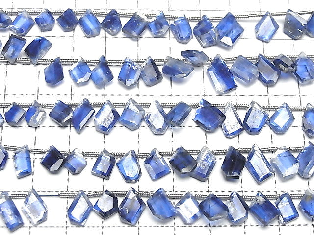 [Video] Kyanite AA++ Rough Slice Faceted 1-strand beads (approx. 7 inches/18 cm)