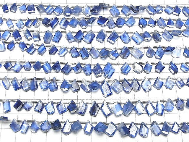[Video] Kyanite AA++ Rough Slice Faceted 1-strand beads (approx. 7 inches/18 cm)