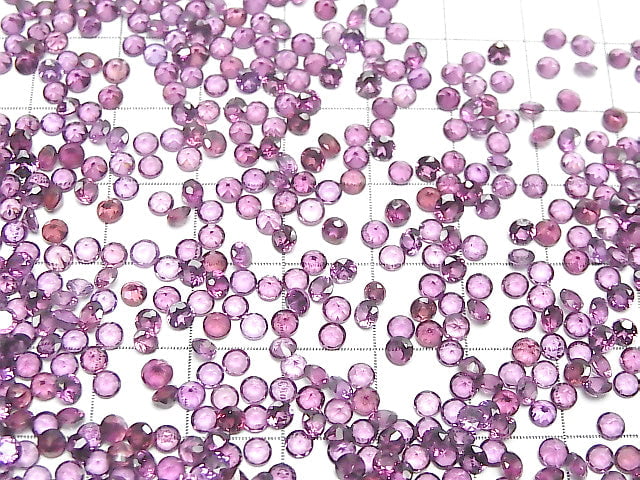 [Video] High Quality Rhodolite Garnet AAA Undrilled Round Faceted 3x3x2mm 10pcs