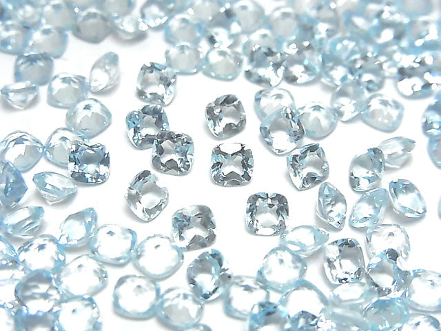 [Video]High Quality Sky Blue Topaz AAA- Loose stone Square Faceted 4x4mm 10pcs
