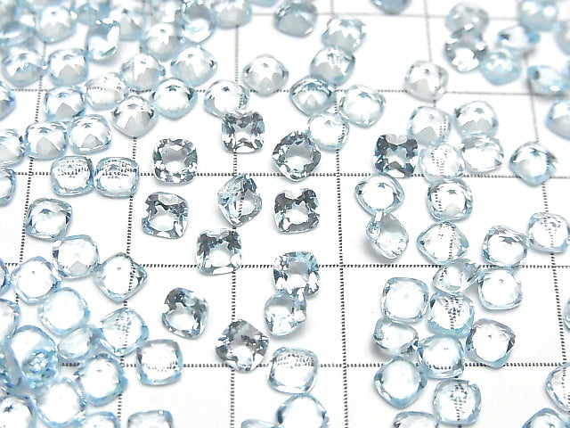 [Video]High Quality Sky Blue Topaz AAA- Loose stone Square Faceted 4x4mm 10pcs