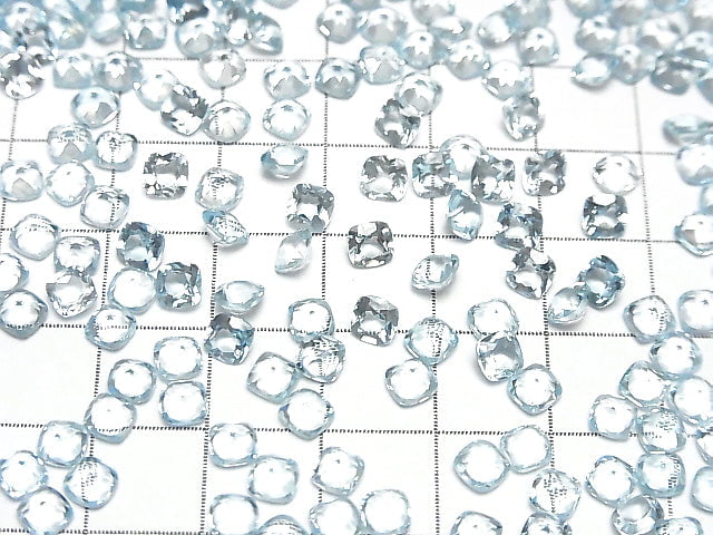 [Video]High Quality Sky Blue Topaz AAA- Loose stone Square Faceted 4x4mm 10pcs