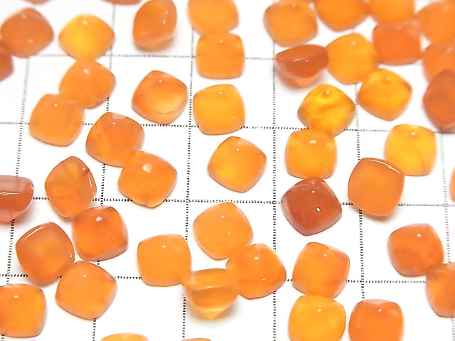 [Video]High Quality Carnelian AAA Sugarloaf Cut 6x6mm 4pcs