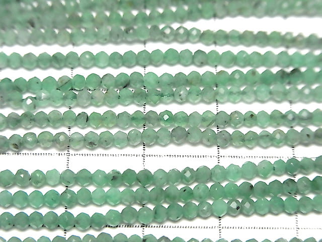 [Video] Brazil Emerald AA++ Faceted Round 2mm half or 1strand beads (aprx.13inch / 31cm)