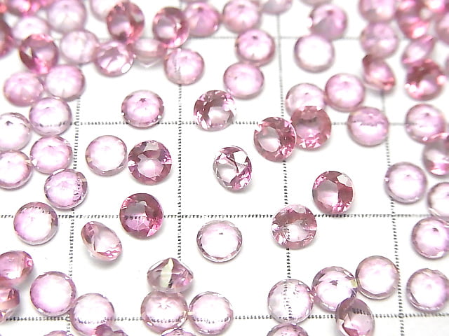 [Video]High Quality Pink Topaz AAA Loose stone Round Faceted 4x4mm 10pcs