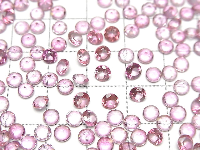 [Video]High Quality Pink Topaz AAA Loose stone Round Faceted 4x4mm 10pcs