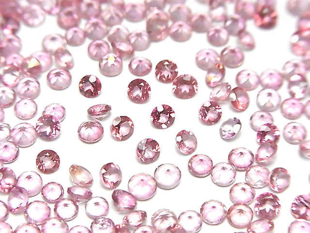 [Video]High Quality Pink Topaz AAA Loose stone Round Faceted 3x3mm 10pcs