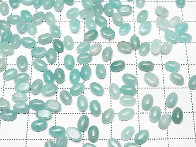 [Video] Amazonite AA++ Oval Cabochon 6x4mm 10pcs