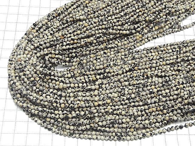 Dalmatian Jasper Round 3mm 1strand beads (aprx.15inch / 37cm)