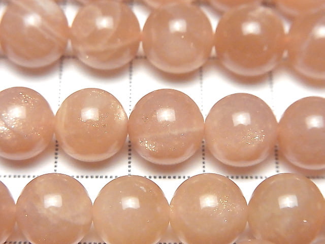 [Video] Orange Moonstone AA+ Round 10mm half or 1strand beads (aprx.15inch/36cm)