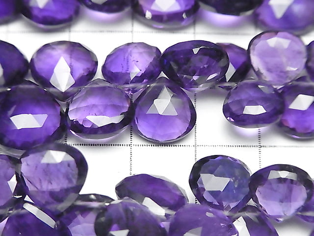 [Video] High Quality Amethyst AAA- Chestnut  Faceted Briolette  half or 1strand beads (aprx.7inch/18cm)