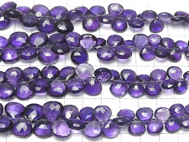 [Video] High Quality Amethyst AAA- Chestnut  Faceted Briolette  half or 1strand beads (aprx.7inch/18cm)