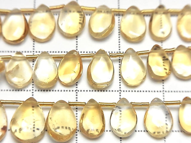 [Video]High Quality Citrine AAA- Pear shape (Smooth) half or 1strand beads (aprx.7inch/18cm)