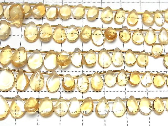 [Video]High Quality Citrine AAA- Pear shape (Smooth) half or 1strand beads (aprx.7inch/18cm)