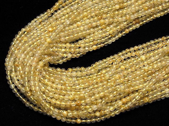 [Video]Rutilated Quartz AA++ Round 3-3.5mm 1strand beads (aprx.15inch/37cm)