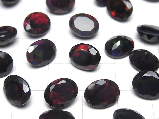 [Video]High Quality Black Opal AAA- Loose stone Oval Faceted 10x8mm 2pcs