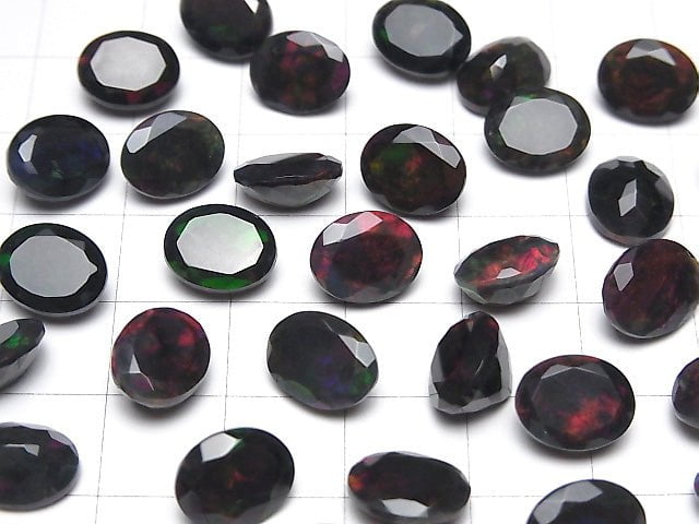 [Video]High Quality Black Opal AAA- Loose stone Oval Faceted 10x8mm 2pcs