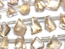 [Video]High Quality Natutal Champagne Color Quartz AAA- fancy shape cut 1strand beads (aprx.8inch/20cm)
