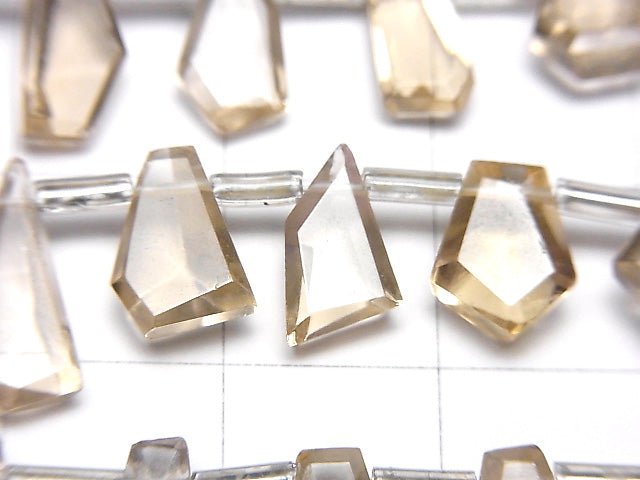 [Video]High Quality Natutal Champagne Color Quartz AAA- fancy shape cut 1strand beads (aprx.8inch/20cm)