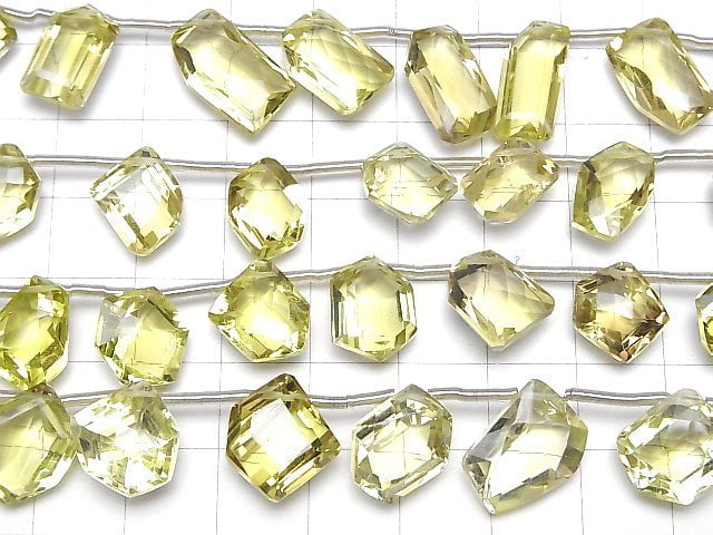 [Video] High Quality Lemon Quartz AAA Fancy Shape Faceted 1strand (9pcs)