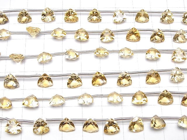 [Video]High Quality Citrine AAA Triangle Faceted 8x8mm 1strand (13pcs )