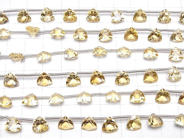 [Video]High Quality Citrine AAA Triangle Faceted 8x8mm 1strand (13pcs )