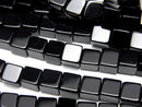 [Video] Onyx  Cube 4x4x4mm half or 1strand beads (aprx.15inch/37cm)