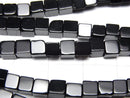 [Video] Onyx  Cube 4x4x4mm half or 1strand beads (aprx.15inch/37cm)