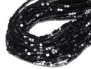 [Video] Onyx  Cube 4x4x4mm half or 1strand beads (aprx.15inch/37cm)