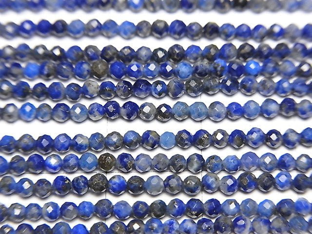 High Quality! Lapislazuli AA Faceted Round 2mm  1strand beads (aprx.15inch/38cm)