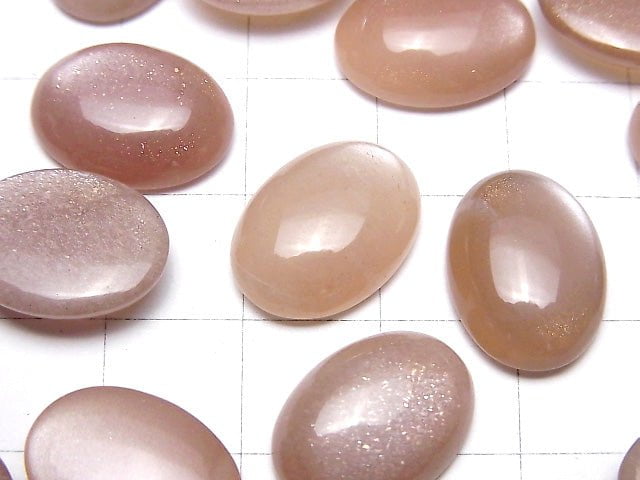 [Video] Peach Moonstone AAA- Oval Cabochon 16x12mm 2pcs