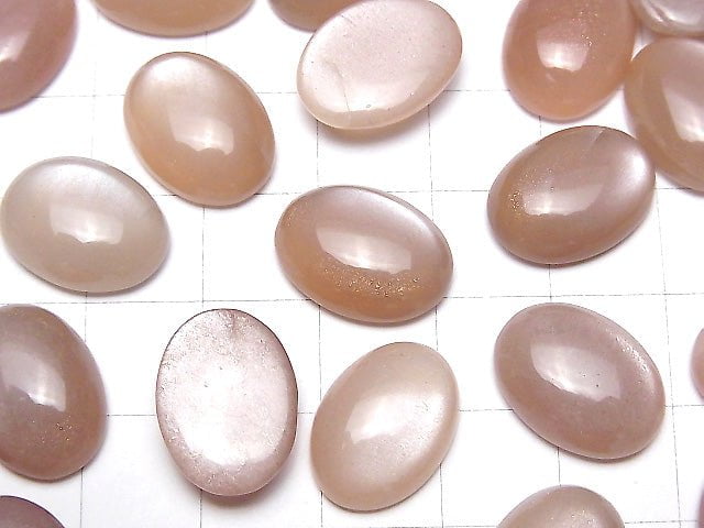 [Video] Peach Moonstone AAA- Oval Cabochon 16x12mm 2pcs