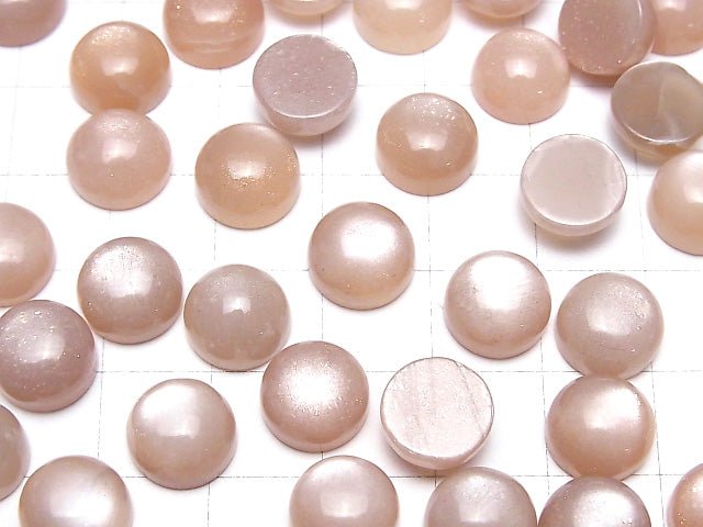 [Video] Peach Moonstone AAA- Round Cabochon 10x10mm 3pcs