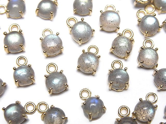 [Video] High Quality Labradorite AAA Bezel Setting Round 5x5mm 18KGP  4pcs $9.79!